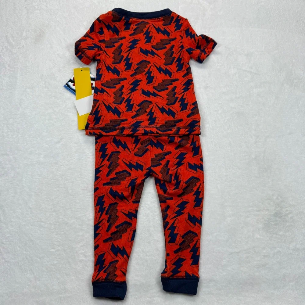 Sleep On It‎ Pajama Set Lightning Bolt Orange 2T Short Sleeve Long John